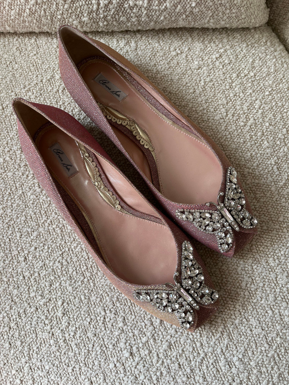 Liana Butterfly Open Toe Flats Pink Notturno