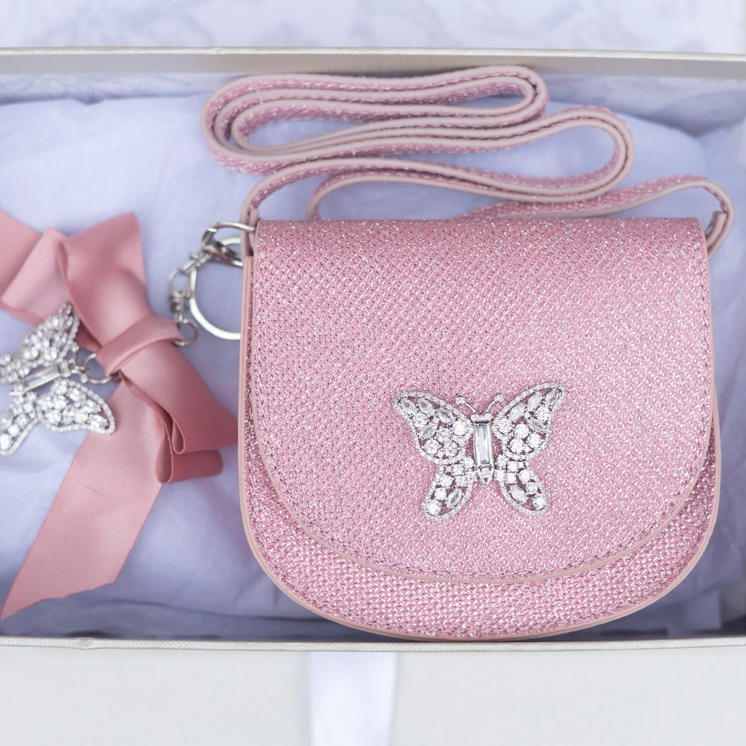 Luna Mini Butterfly Pink Sparkly Celeste Bag