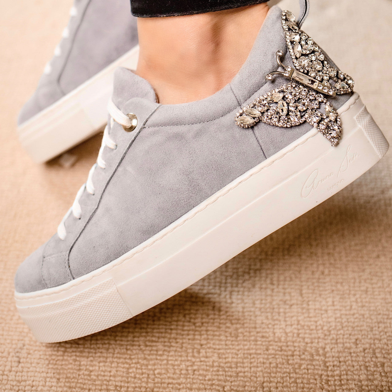 Rocket Grey Suede Butterfly Sneakers