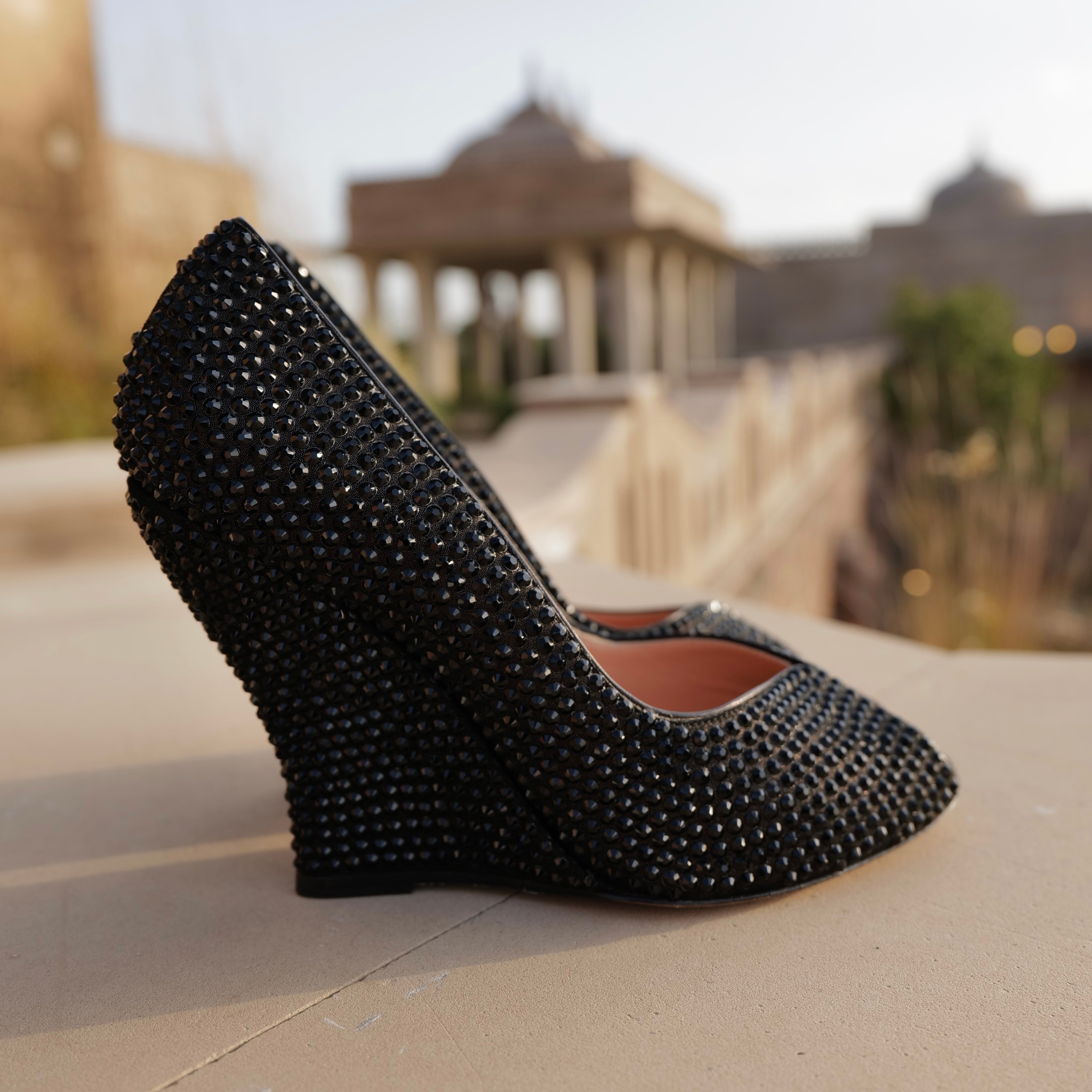 Siena Black Swarovski Crystal Wedges