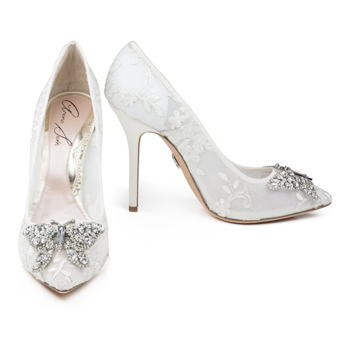 April Butterfly Heels Ivory Lace