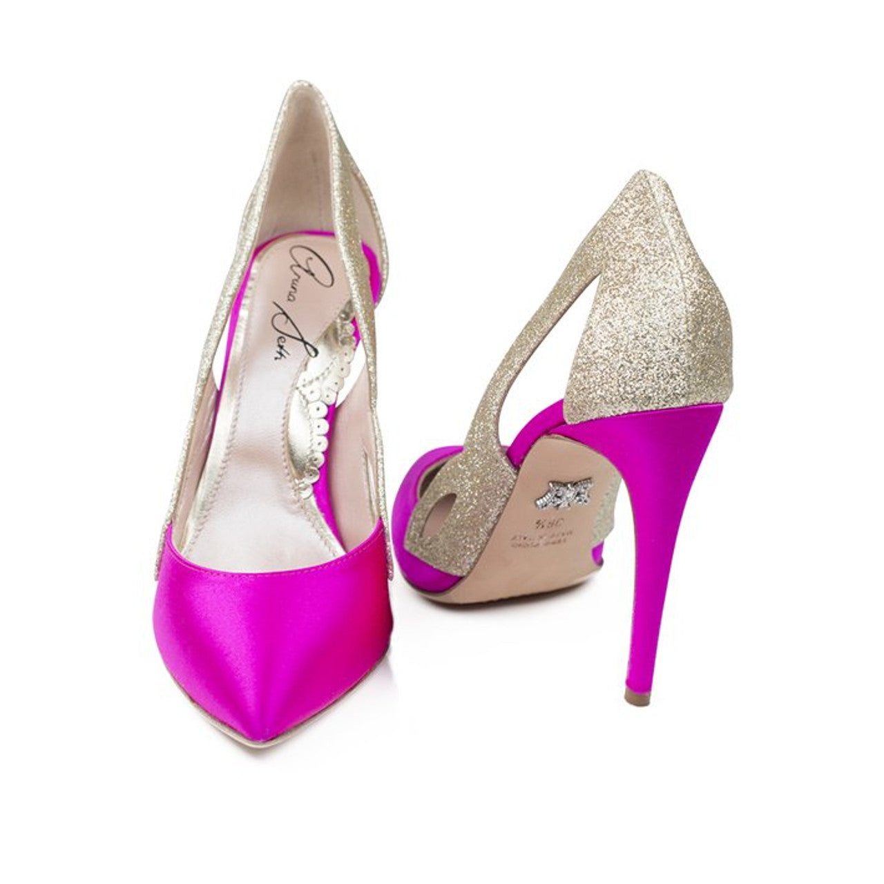 Cosmo Neon Pink Satin Heels