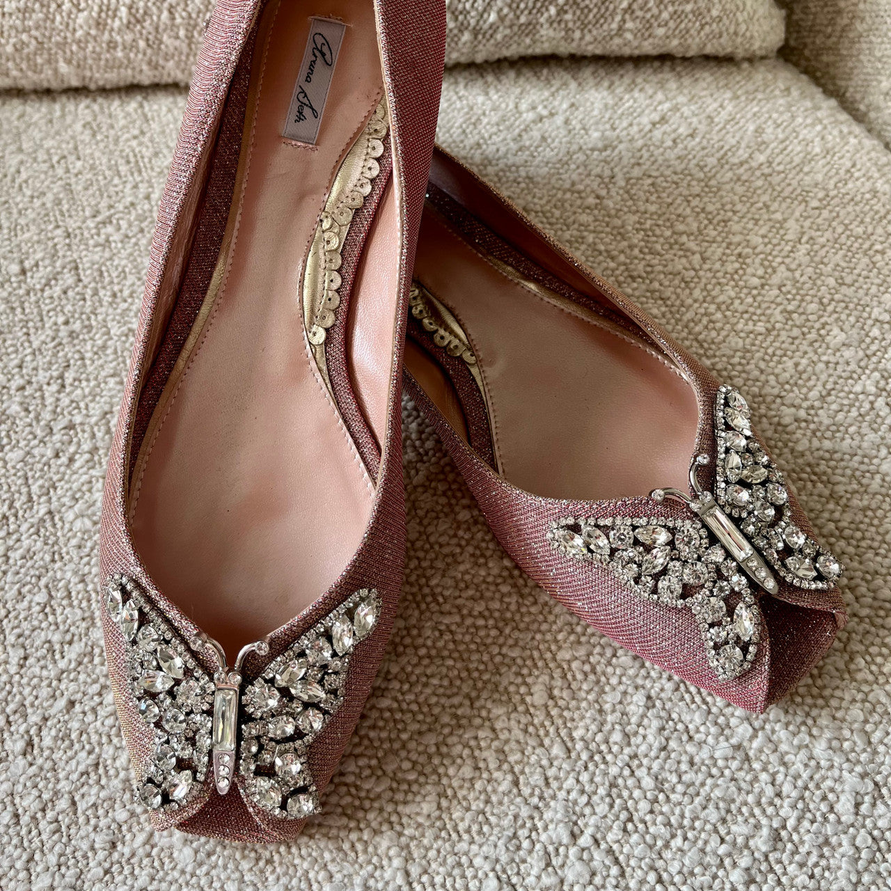 Liana Butterfly Open Toe Flats Pink Notturno