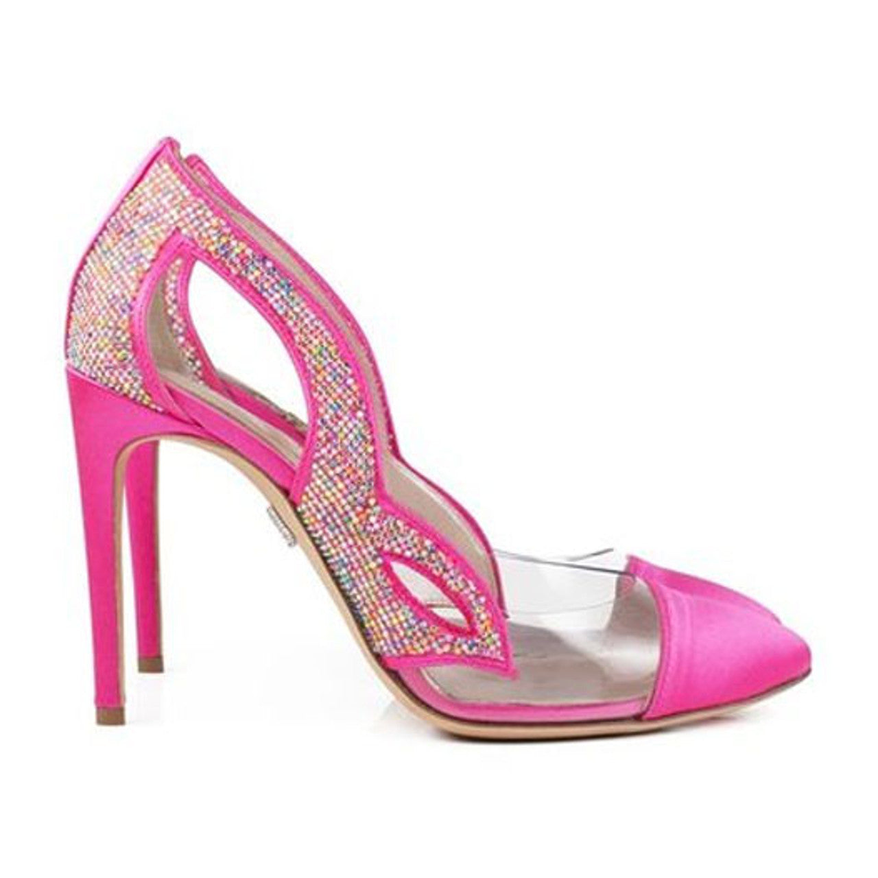 Cosmo Neon Pink Crystal Heels