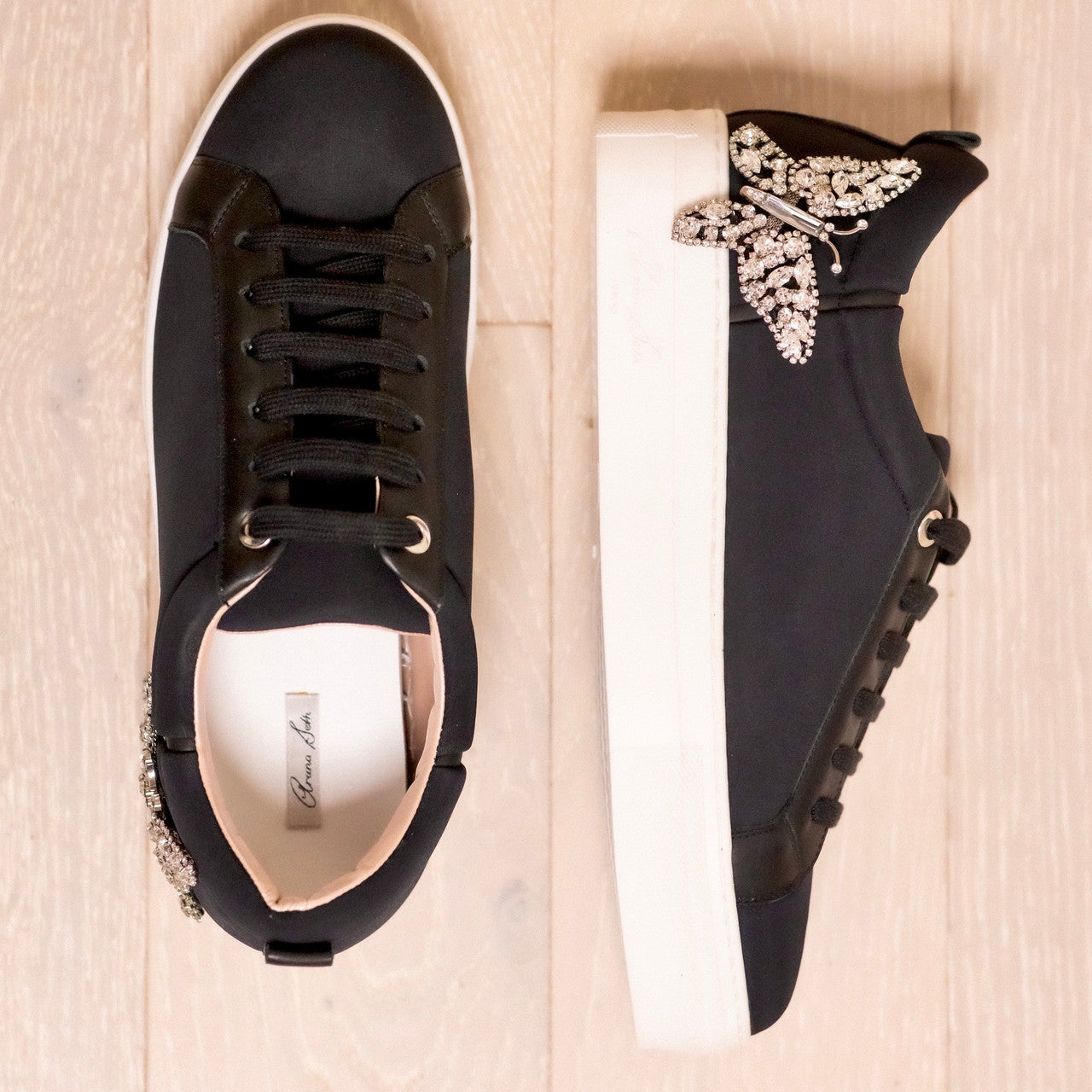 Rocket Black Neoprene Butterfly Sneakers