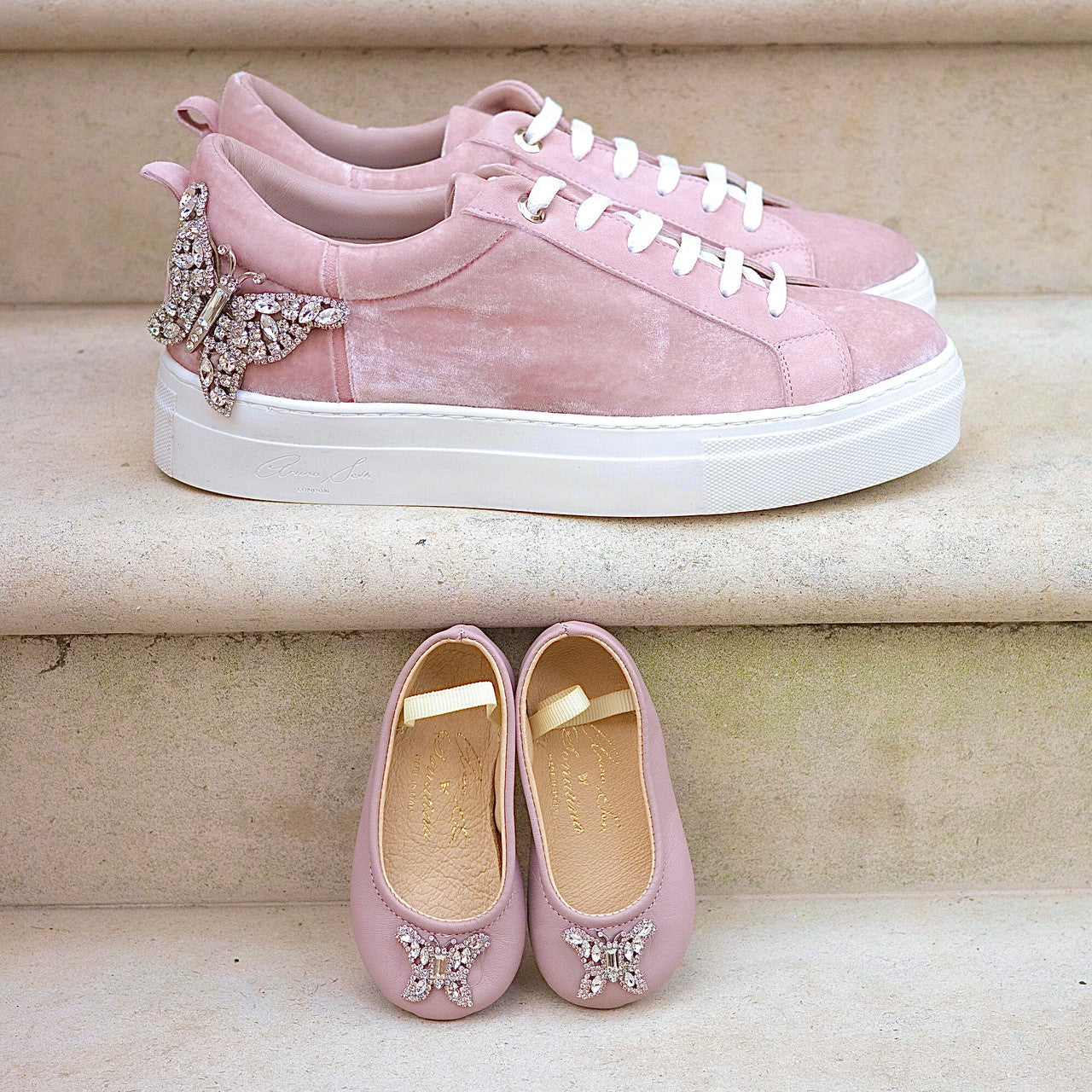 Rocket Butterfly Sneakers Pink Velvet