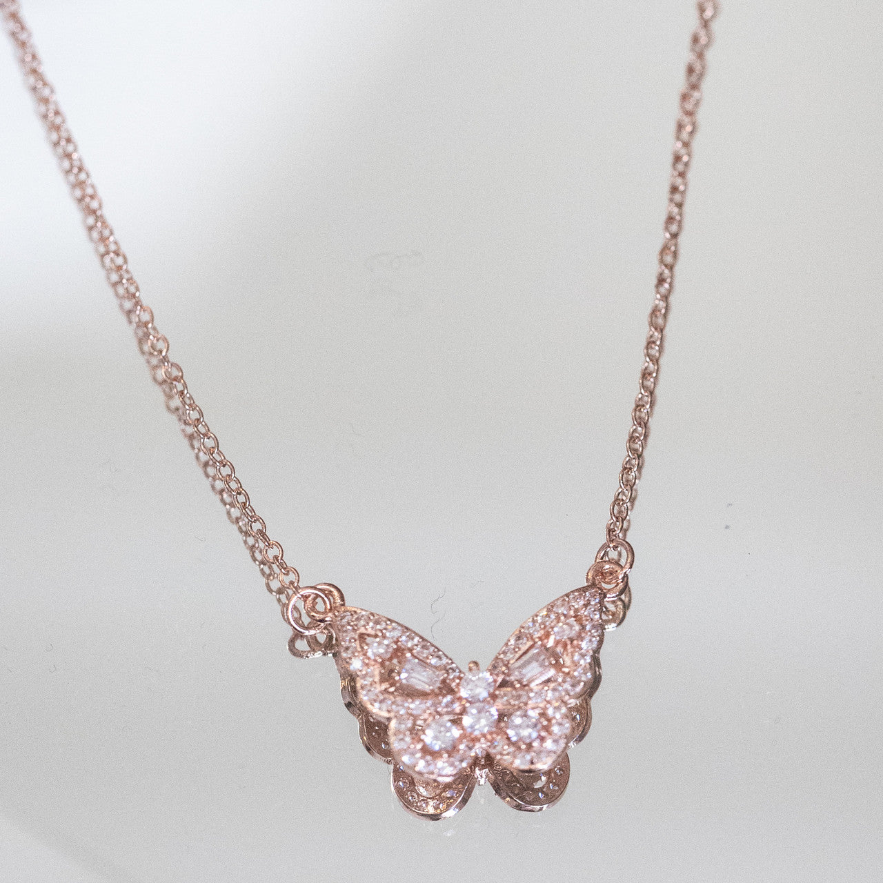 Rose Gold Butterfly Swarovski Necklace