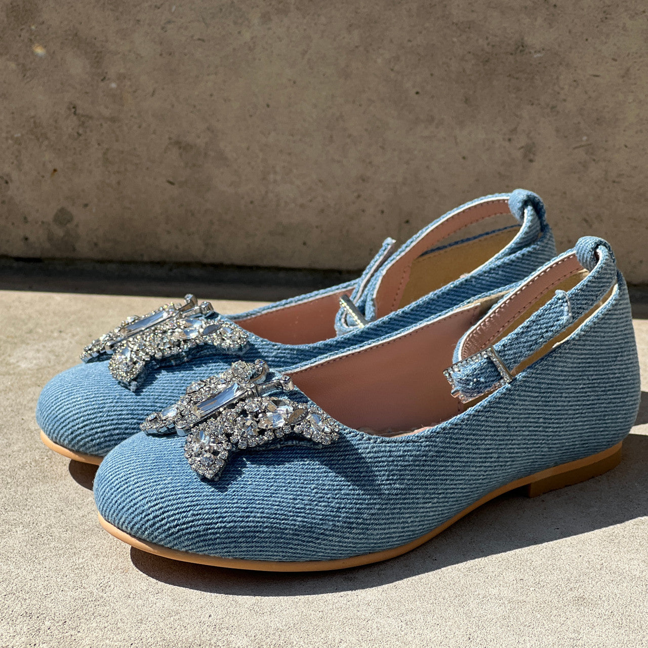 Angelina Butterfly Girls Shoes Denim