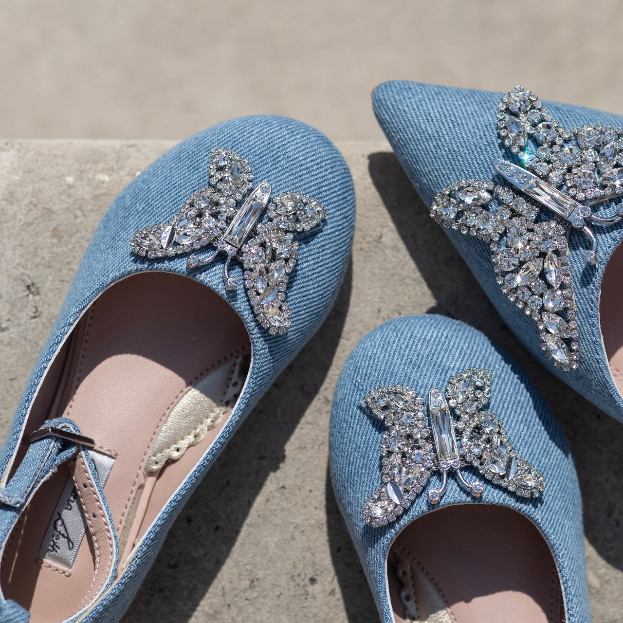 Angelina Butterfly Girls Shoes Denim