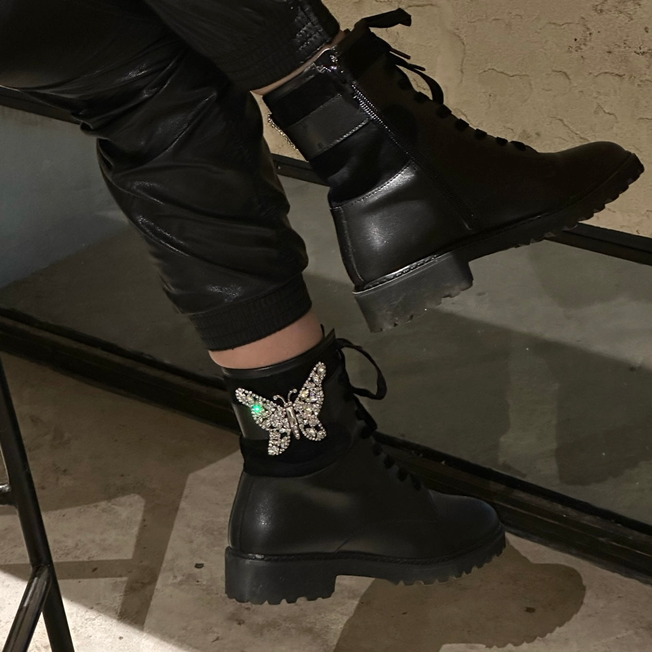 Belgravia Vegan Black Leather Biker Boot