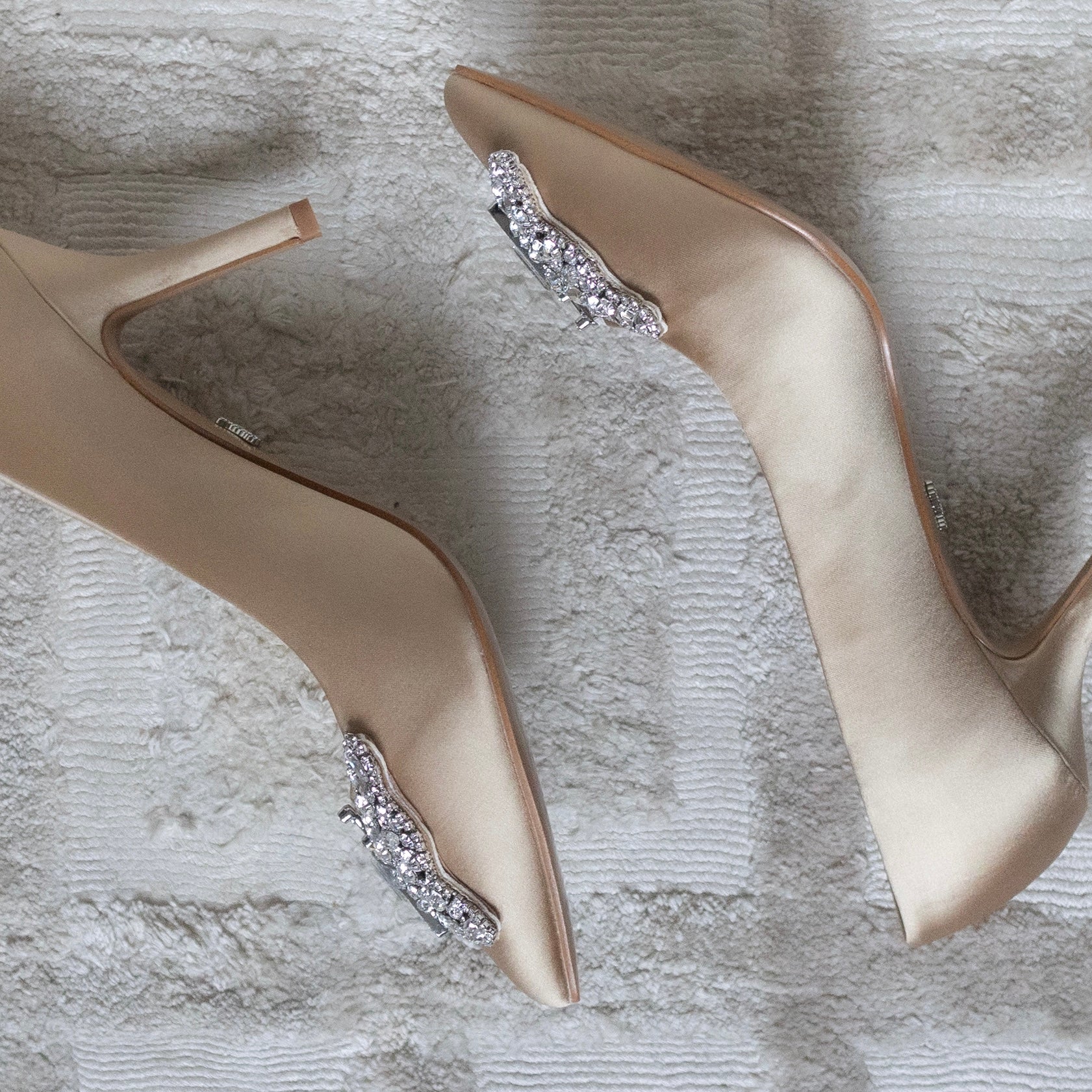 Emilia Butterfly Heels Champagne Satin