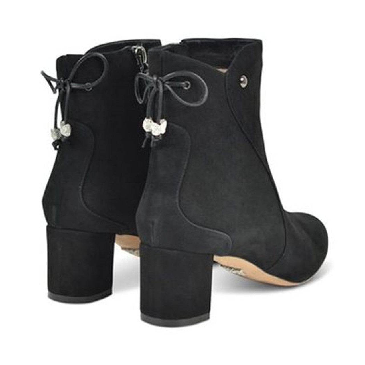 Aida Block Heel Ankle Boot Black Suede