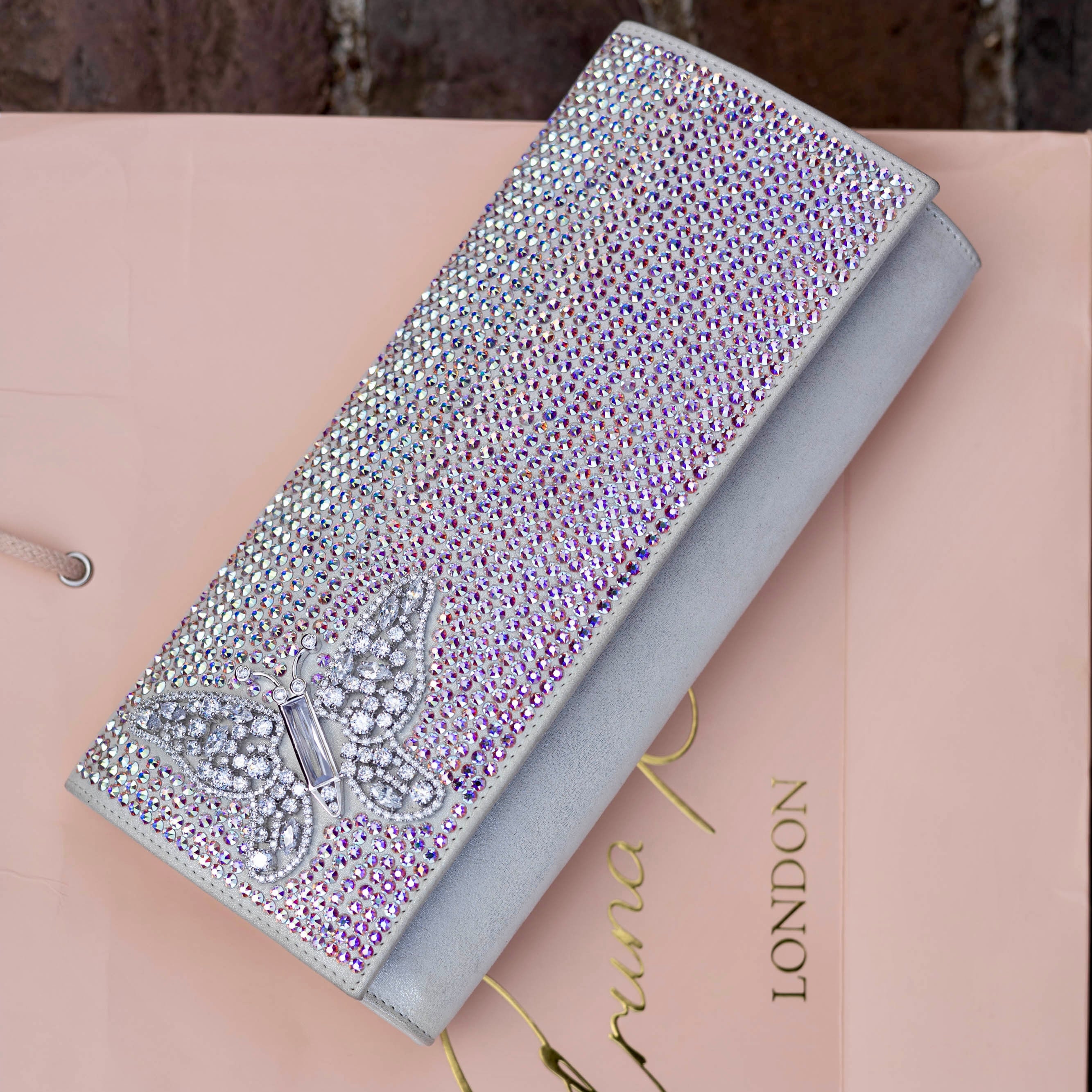 Bella Butterfly Swarovski Crystal Clutch Bag