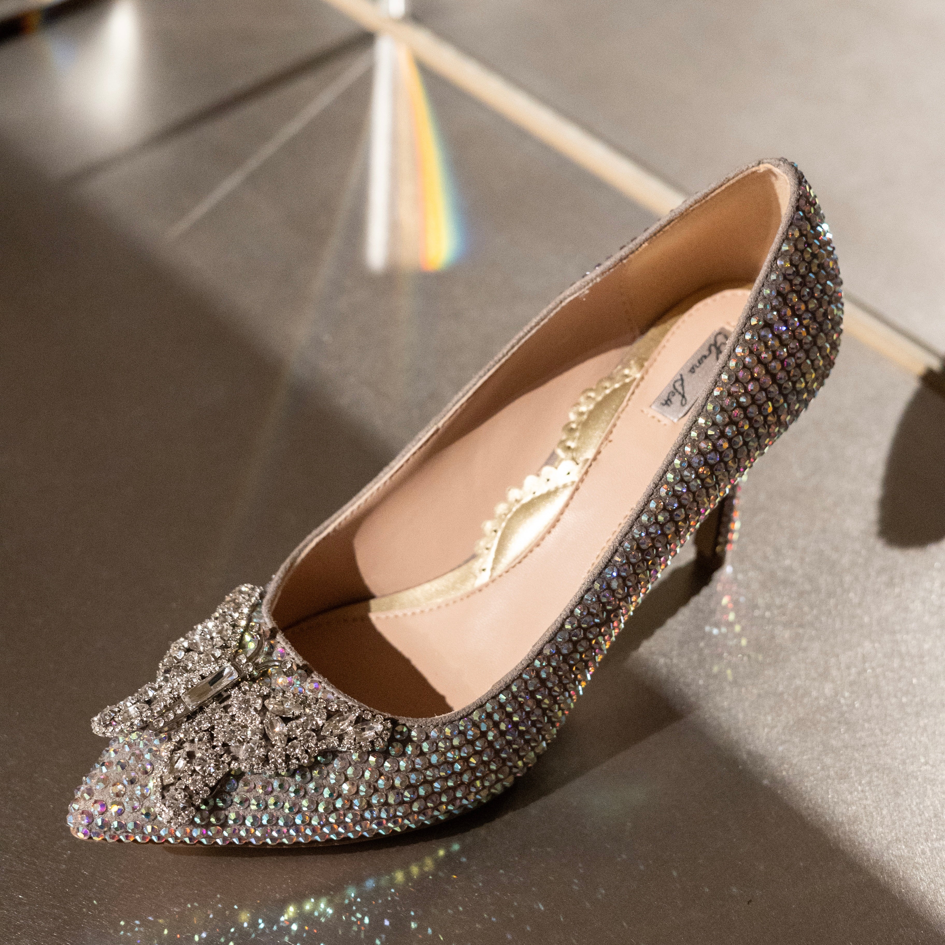 Belle Swarovski Crystal Low Heel Shoes 70mm