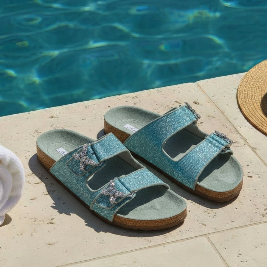 Reef Sandal Mermaid Blue Sparkly Celeste