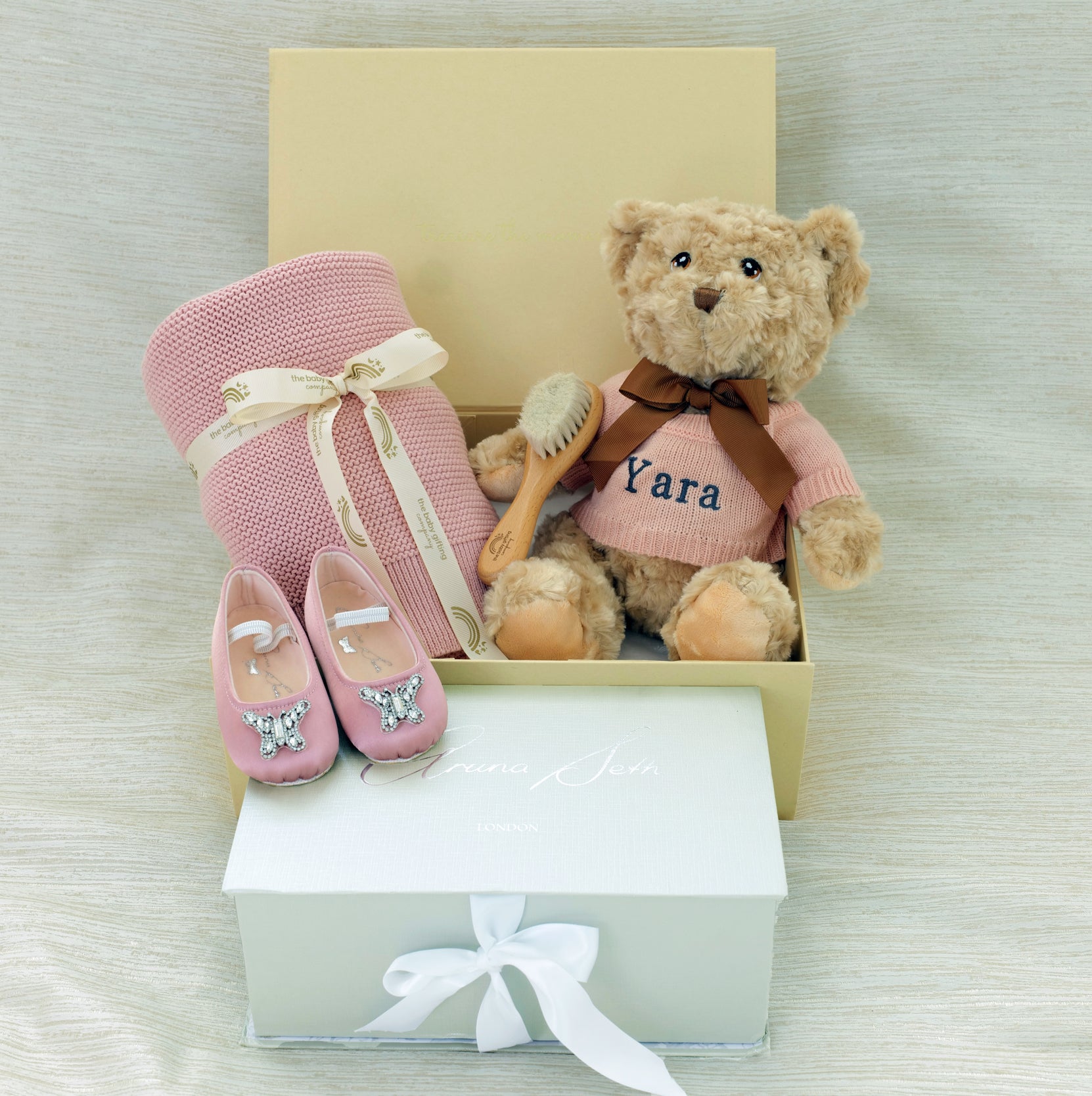 Luxury Pink Baby Gifts: The Baby Gifting Company X Aruna Seth