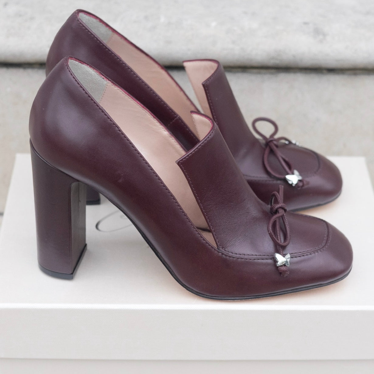 city Heeled Loafer burgundy leather