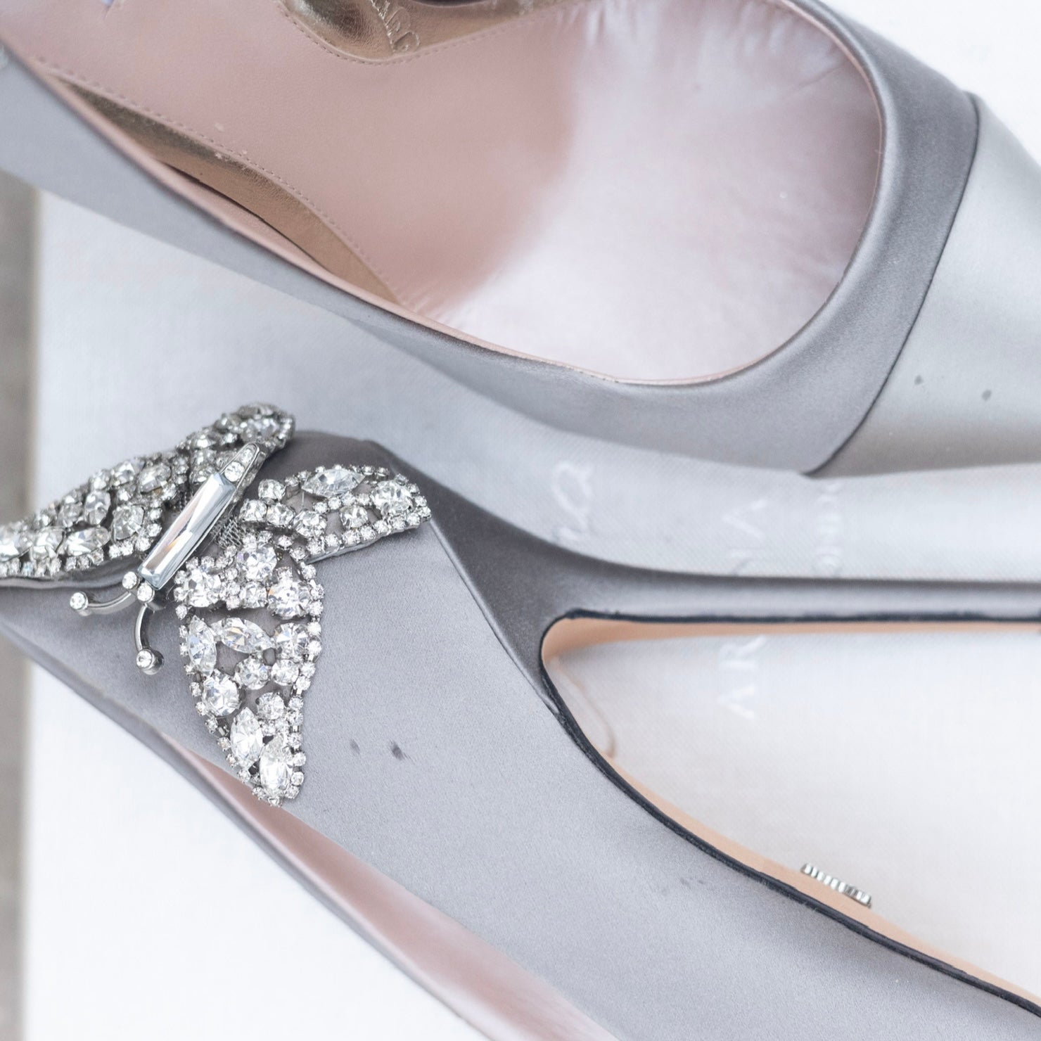 Aria Two Tone Silver Satin 100mm
