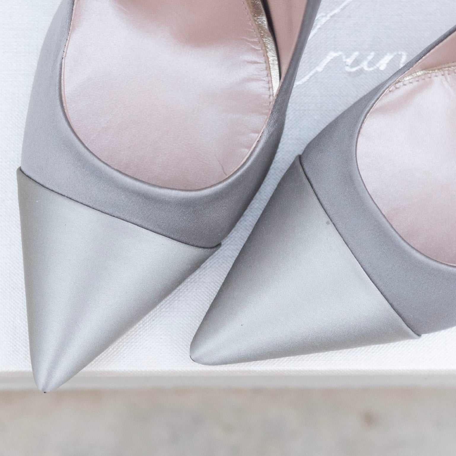 Aria Two Tone Silver Satin 100mm
