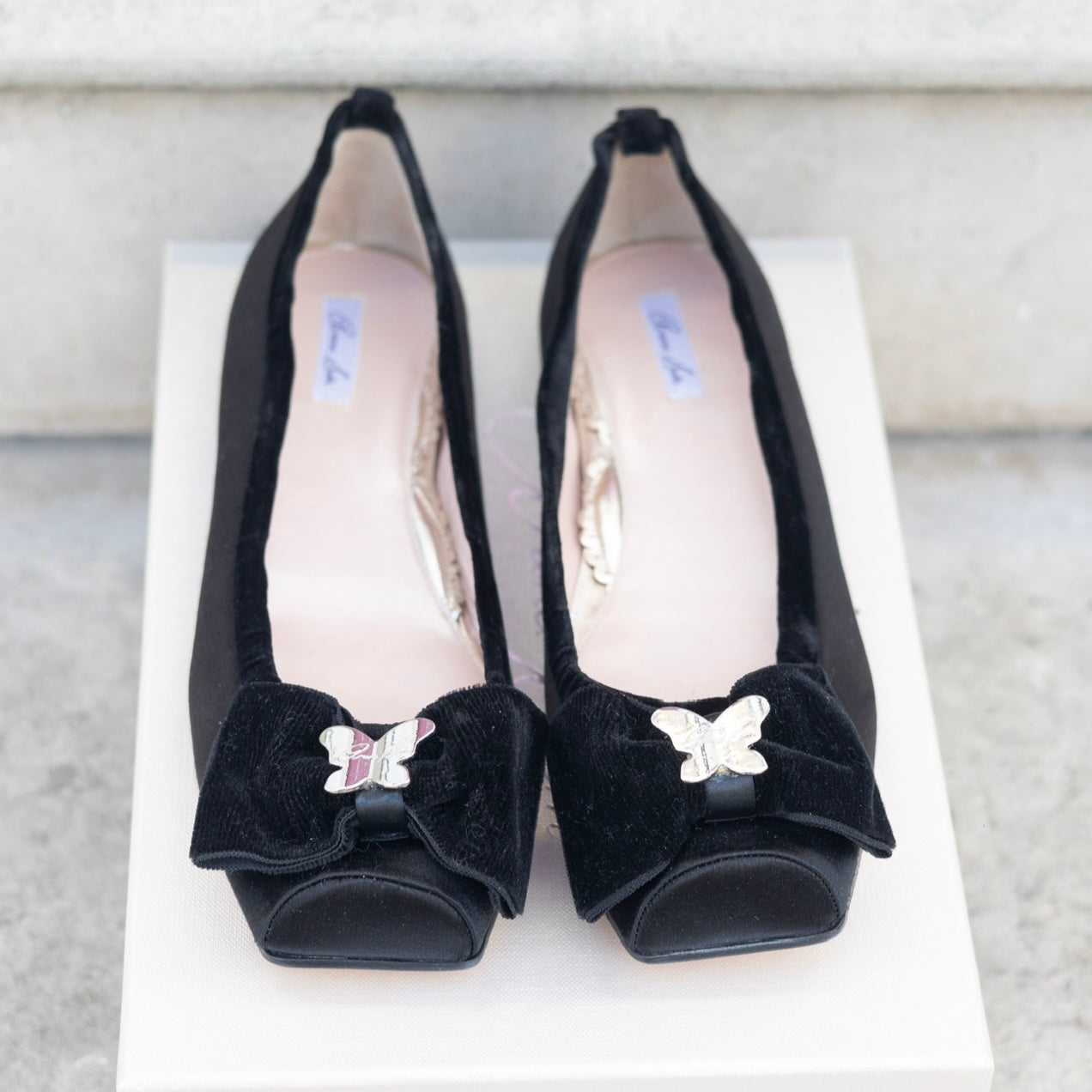 Black Satin & Velvet Ballet Flats