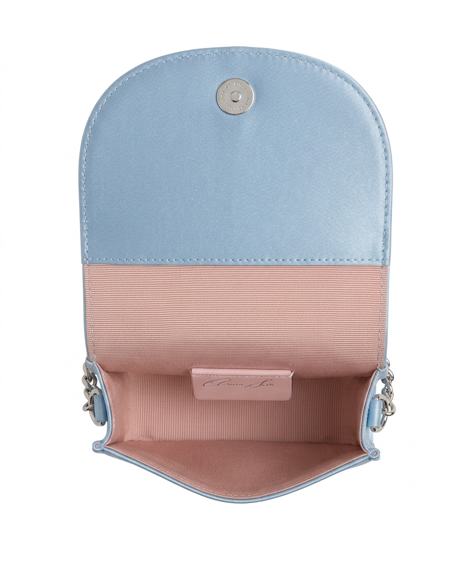 Luna Mini Butterfly Frozen Blue Satin Bag