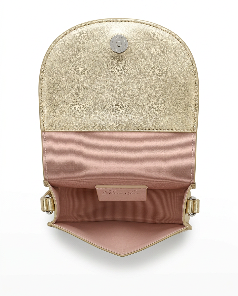 Luna Mini Butterfly Gold Metallic Leather Bag