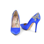 Ally Butterfly Heels Royal Blue Satin