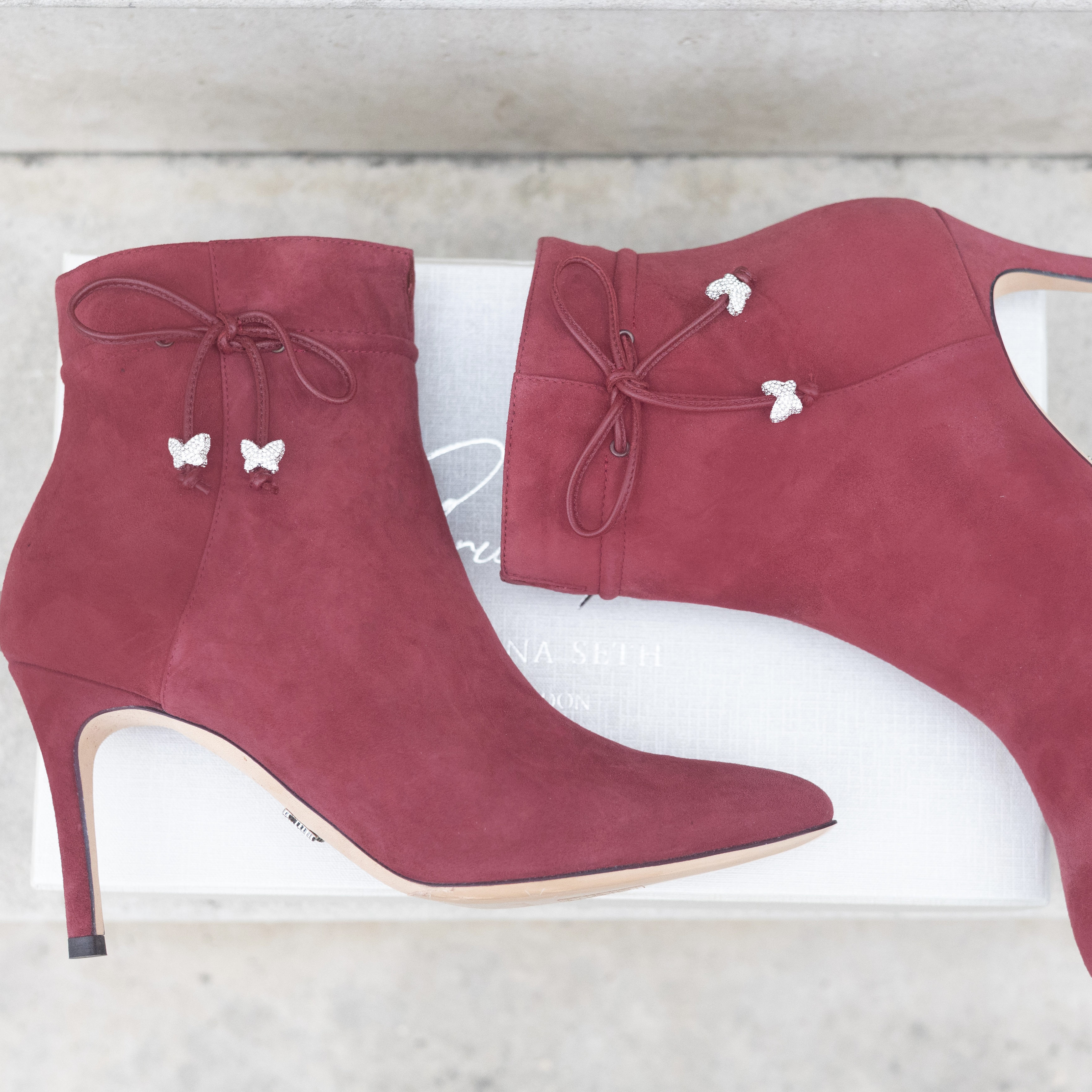 Grosvenor Ankle Boot Burgundy Suede