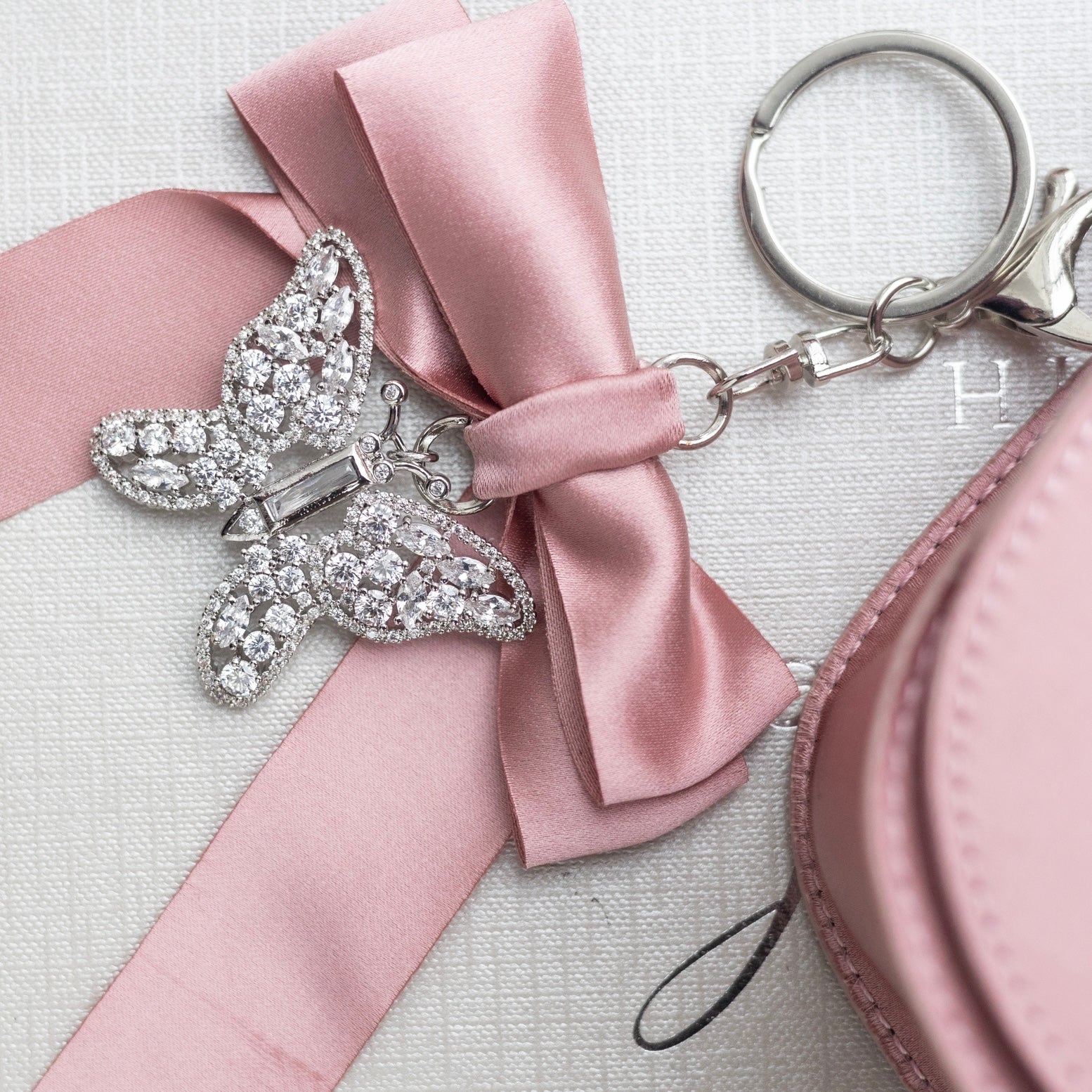 Luna Mini Butterfly Blush Satin Bag