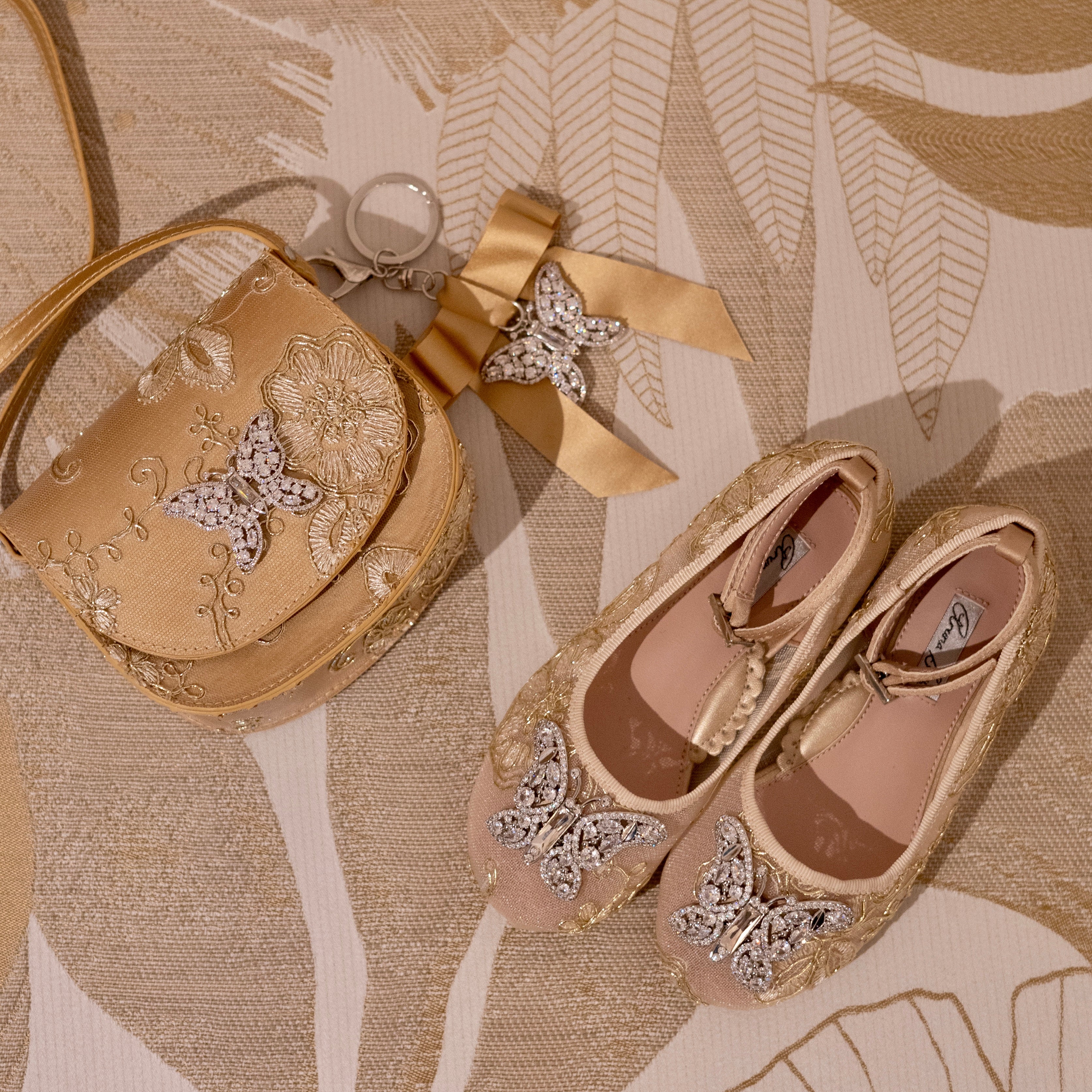 Luna Mini Butterfly Bag Gold Chantilly Lace