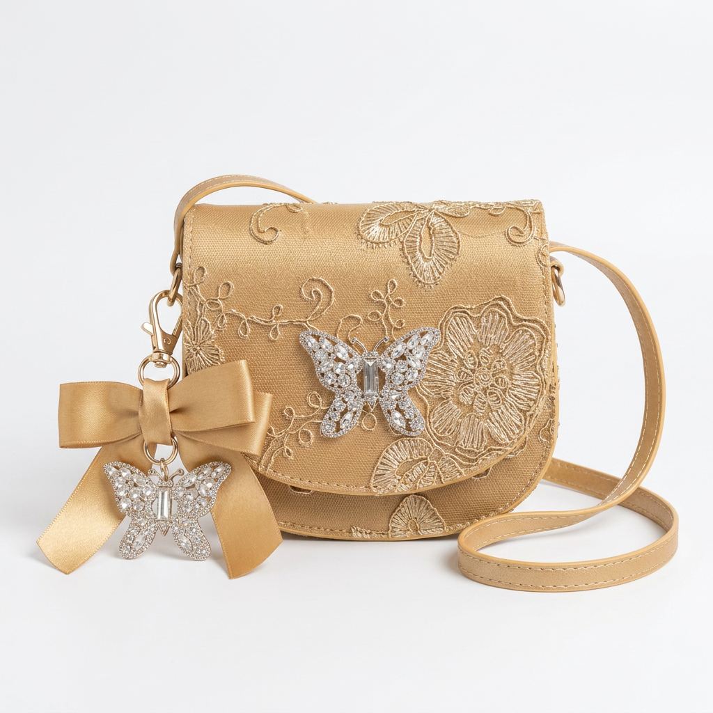 Luna Mini Butterfly Bag Gold Chantilly Lace