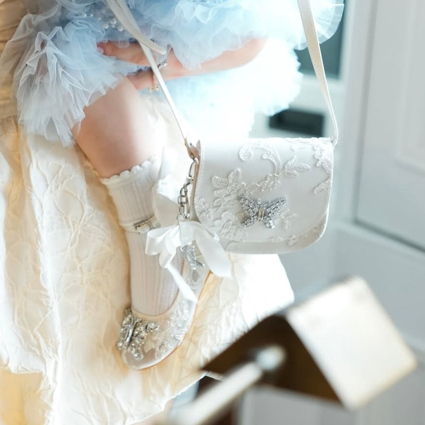 Luna Mini Butterfly Ivory Lace Bag