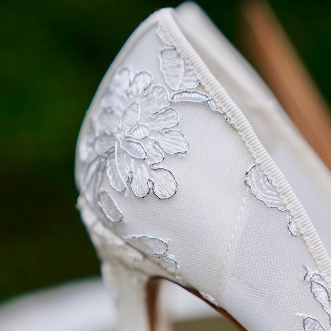 April Butterfly Heels Ivory Lace