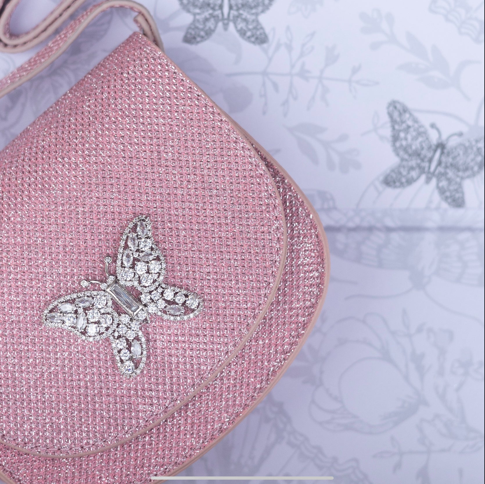 Luna Mini Butterfly Pink Sparkly Celeste Bag