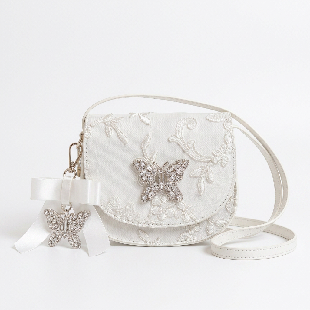 Luna Mini Butterfly Ivory Lace Bag