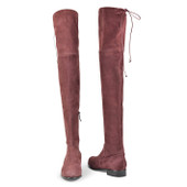 Piccolina Flat Cruissard Burgundy Stretch Suede Boot